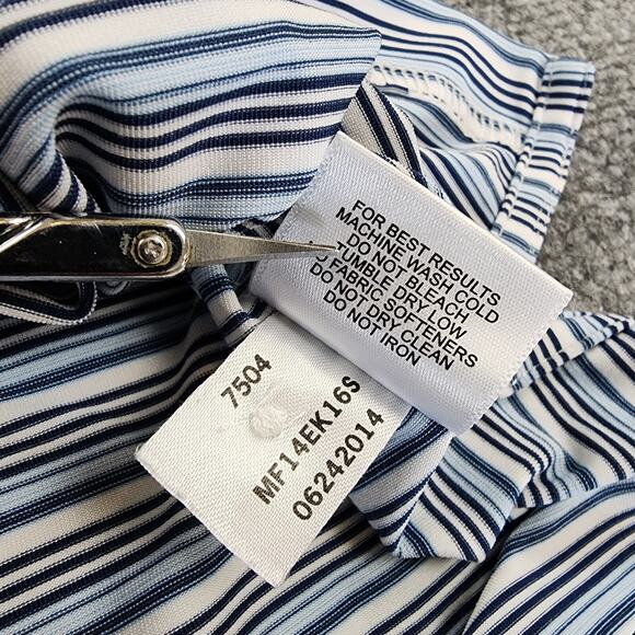 Peter Millar Polo Mens XXL Blue White Stripe Jasna Polana Performance Golf Shirt - Picture 16 of 16